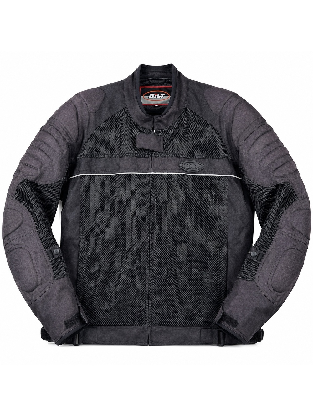 BILT Men’s 2XL Motorcycle Mesh Riding Jacket Black Gray Ventilated